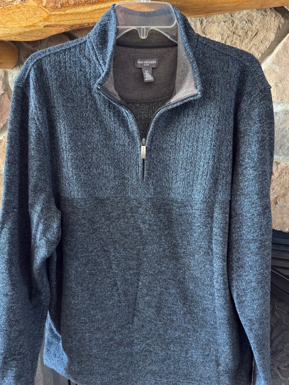 Van Heusen Men's Dark Heather Gray Quarter-Zip Sweater